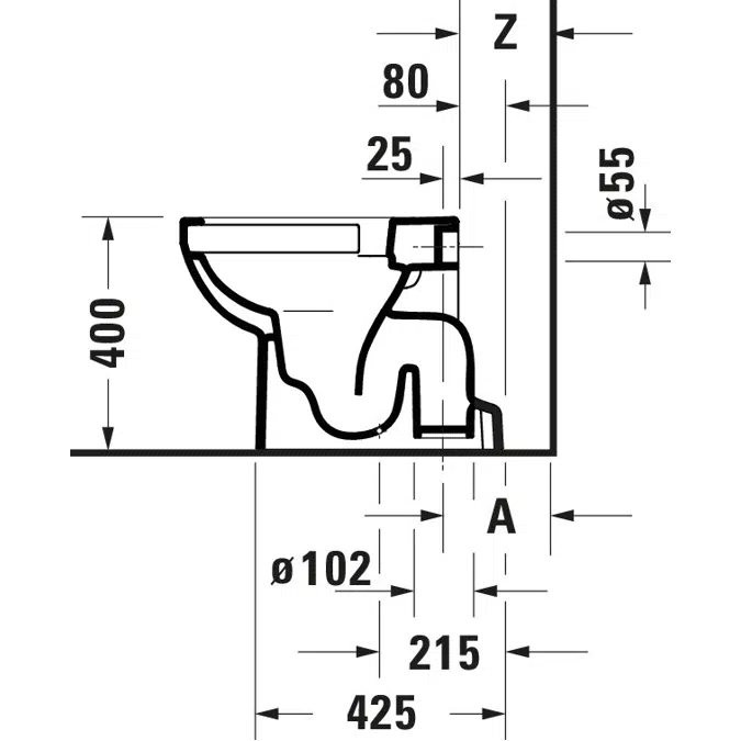 Duravit No.1 Floorstanding toilet White High Gloss 560 mm - 218401