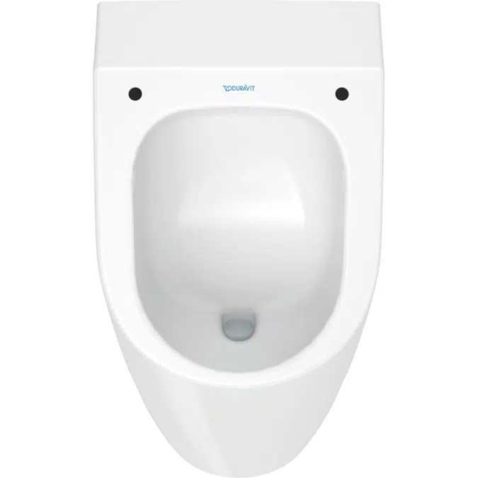 Duravit ME by Starck Urinoir, Blanc brillant, 350 mm, Position alimentation: Arrière, Bride: Rimless, Action siphonique/siphon, Version pour couvercle, Matériel de fixation incl. – 2812300000