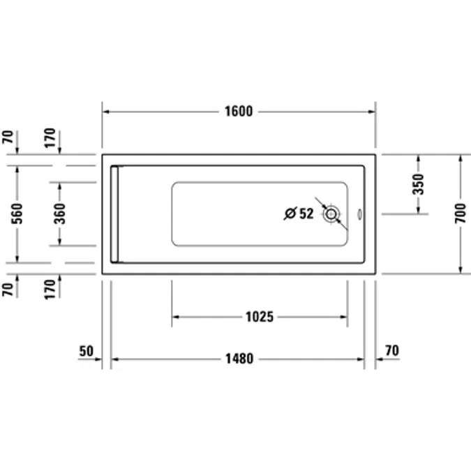 Starck rectangular bathtub 700344