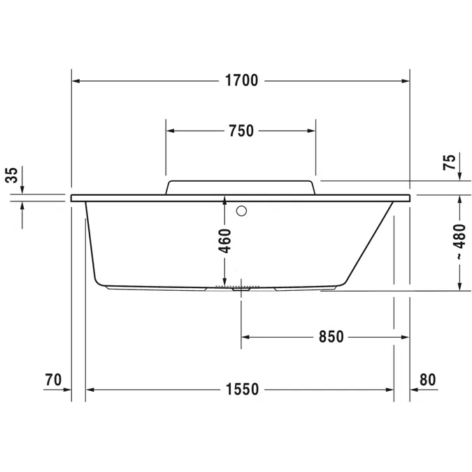 DuraStyle Bathtub White  1700x700 mm - 700295