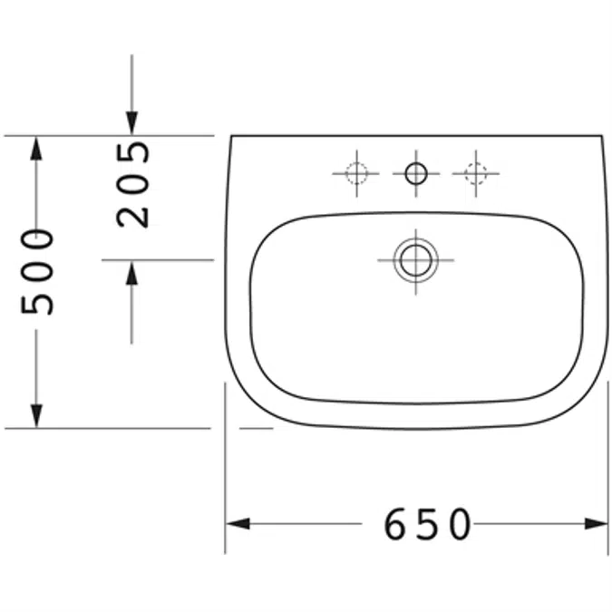 D-Code Washbasin White High Gloss 650 mm - 231065