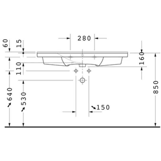 P3 Comforts Washbasin, furniture washbasin 233210