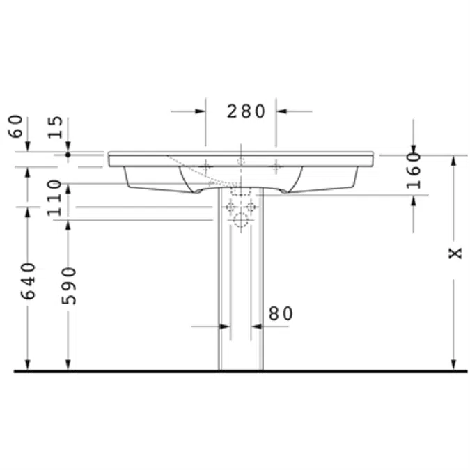 P3 Comforts Washbasin, furniture washbasin 233210