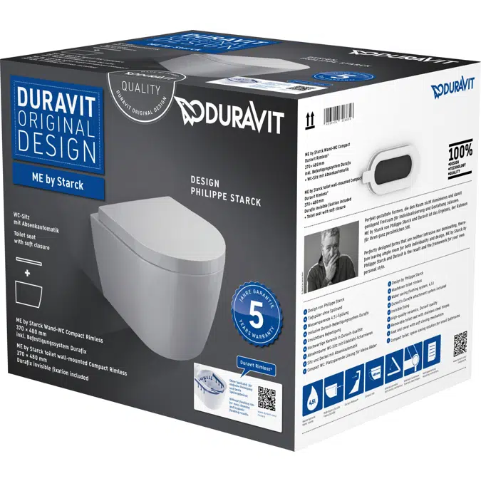 ME by Starck Toilet set wall-mounted  370x480x390 mm - 453009