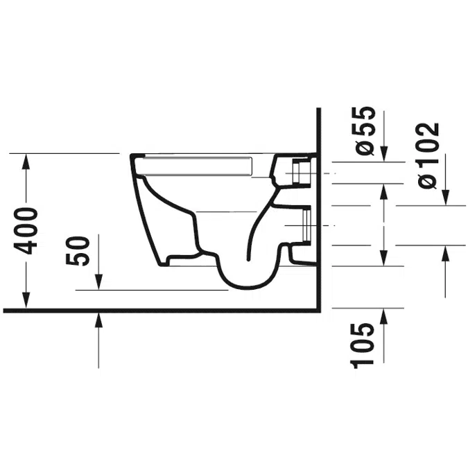 ME by Starck Toilet set wall-mounted  370x480x390 mm - 453009