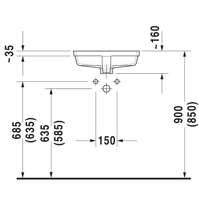 Duravit Vero Lavabo empotrado - 033043