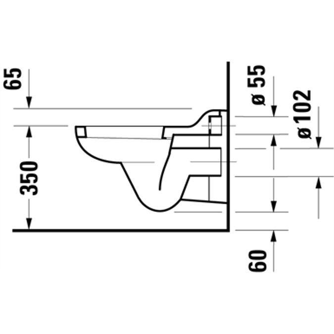 Duraplus wall-mounted toilet 018509