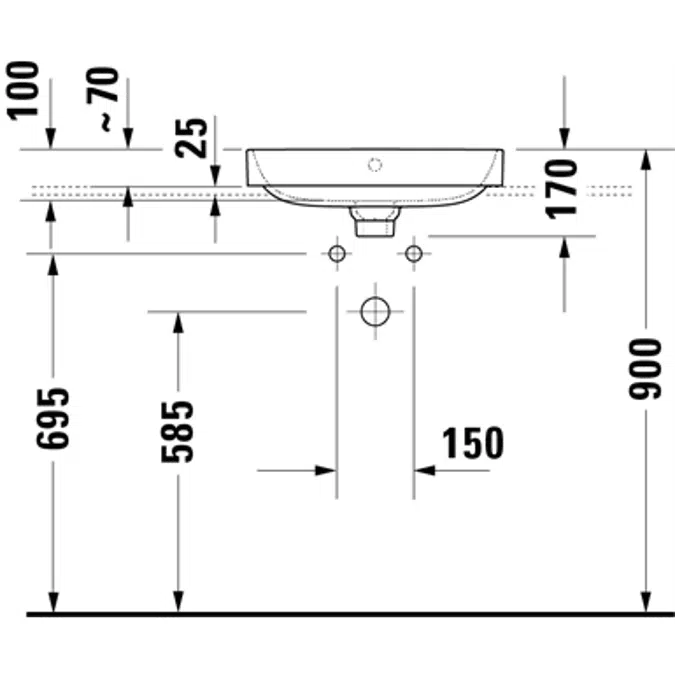 Happy D.2 Plus Above-Counter Bathroom Sink 236050