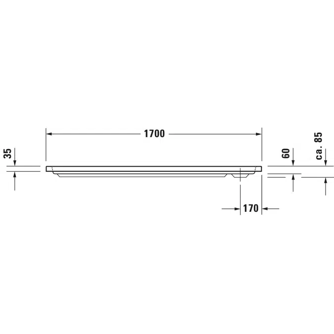 D-Code Shower tray White 1700x700 mm - 720096