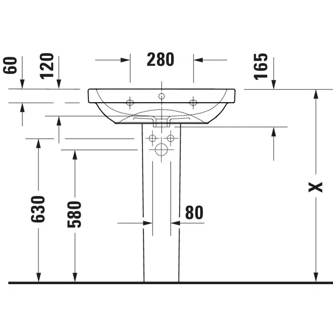 D-Code Washbasin White High Gloss 650 mm - 239865