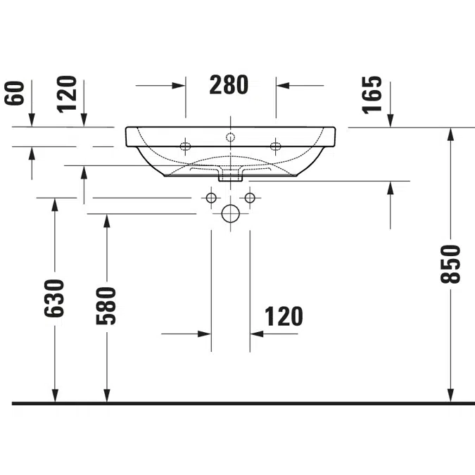 D-Code Washbasin White High Gloss 650 mm - 239865