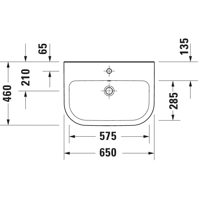 D-Code Washbasin White High Gloss 650 mm - 239865