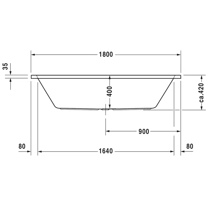 D-Code Bathtub White  1800x800 mm - 700101