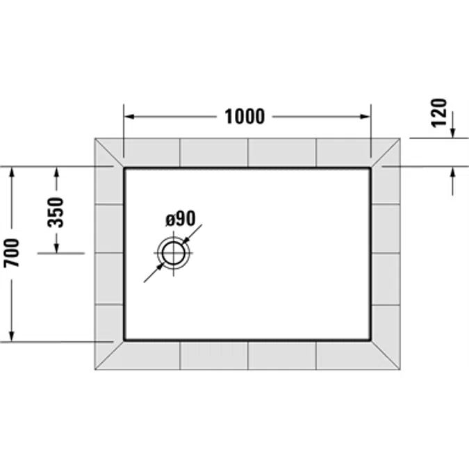 Tempano rectangular shower tray 720193