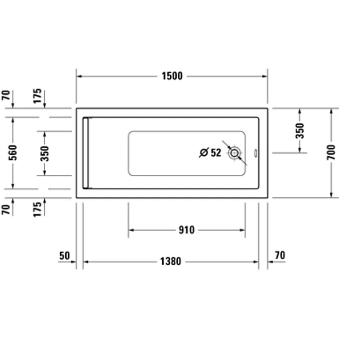 Duravit Starck Bañera, Rectangular - 700342