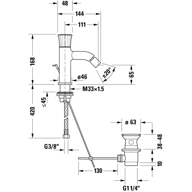 WT2400 Single-handle-bidet-mixer