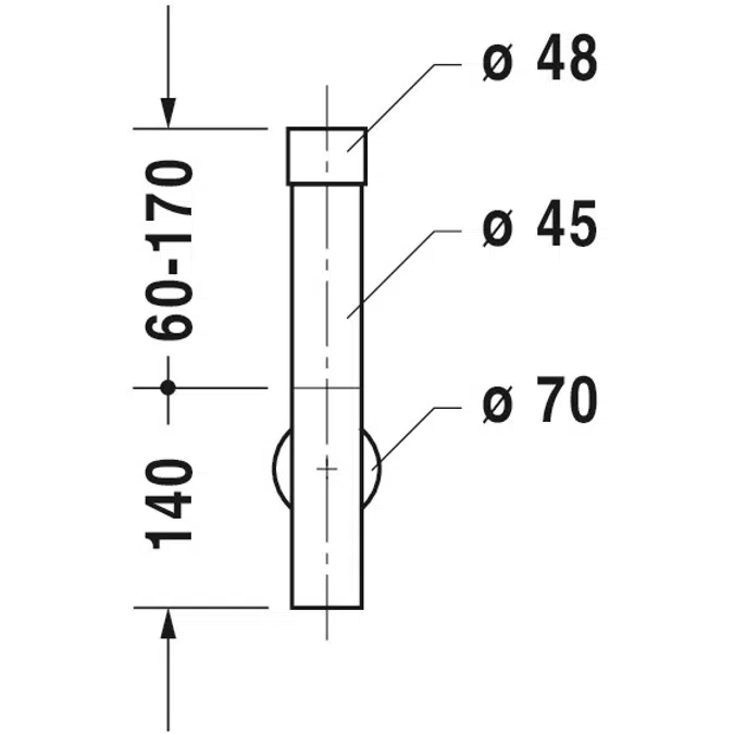 005036 Design siphon Stainless steel Brushed 70x425x311 mm