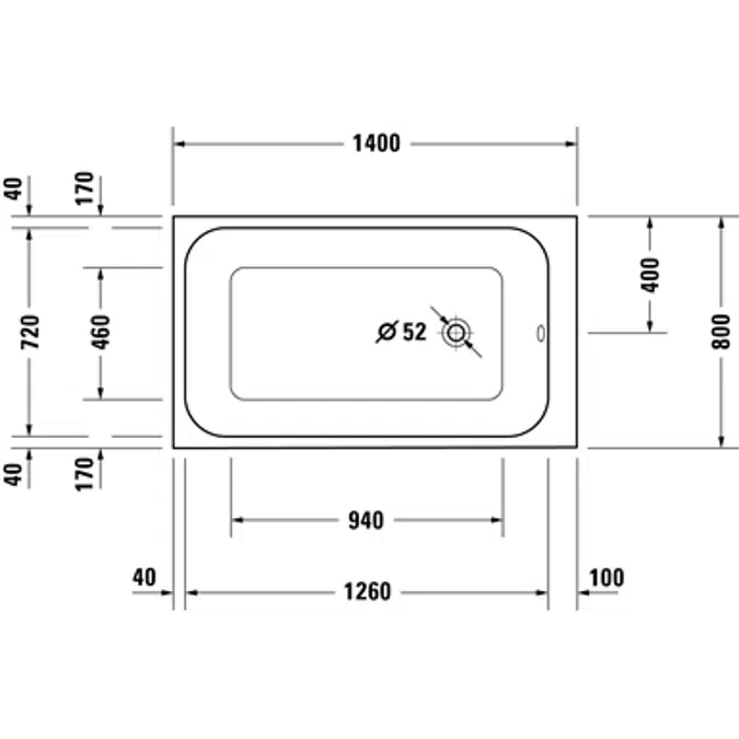 DuraStyle rectangular bathtub 700237