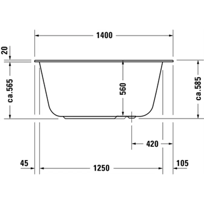 DuraStyle rectangular bathtub 700237