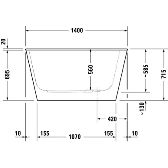 DuraStyle rectangular bathtub 700237