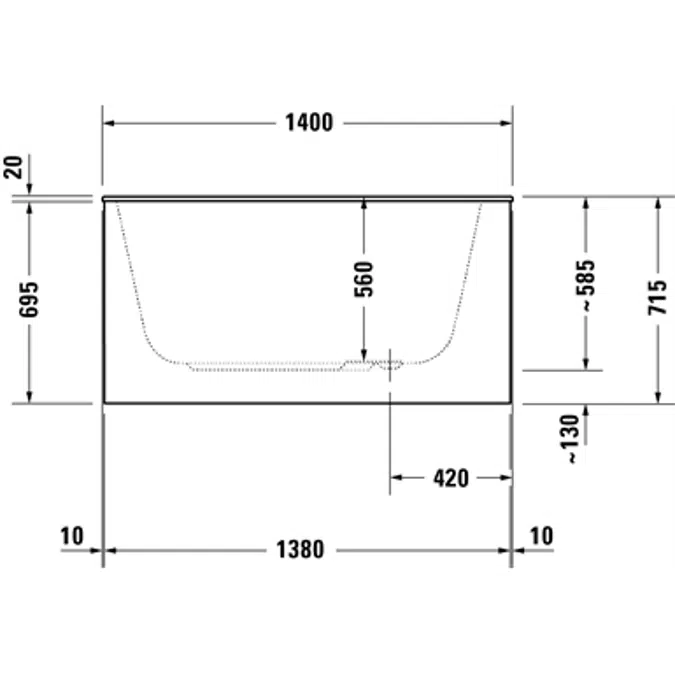 DuraStyle rectangular bathtub 700237