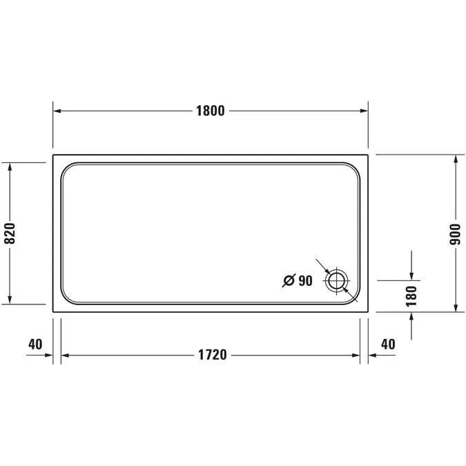 D-Code Shower tray White 1800x900 mm -720165