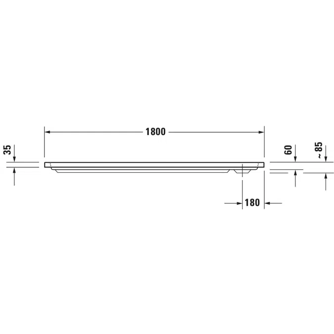 D-Code Shower tray White 1800x900 mm -720165