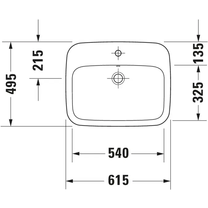 DuraStyle Lavabo empotrado Blanco Brillante 615 mm - 037462