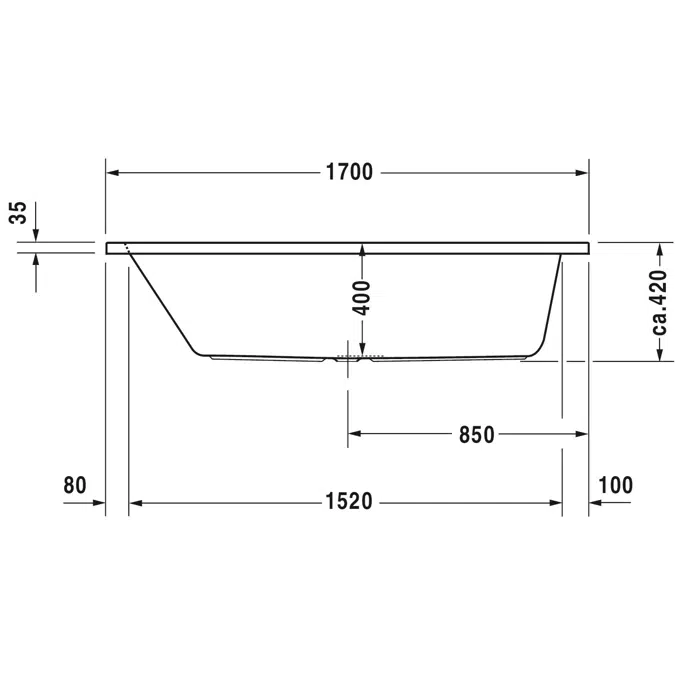 D-Code Bathtub White  1700x700 mm - 700097