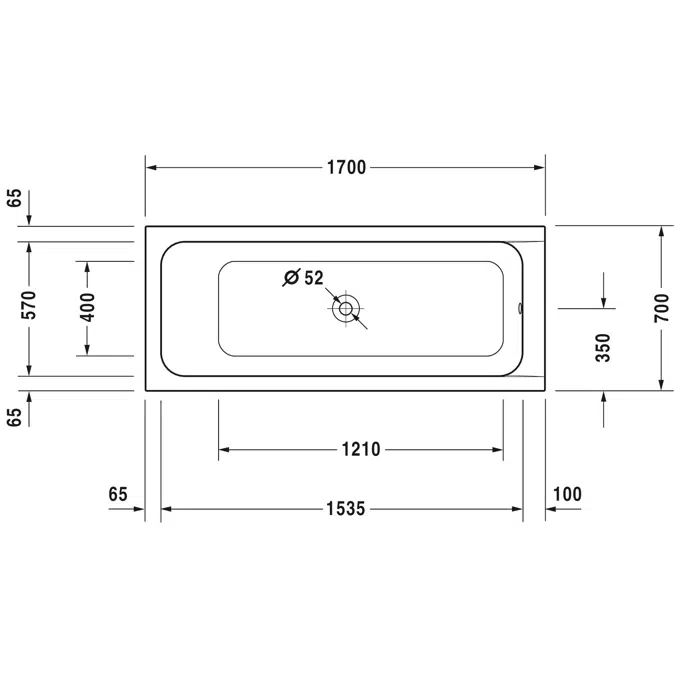 D-Code Bathtub White  1700x700 mm - 700097