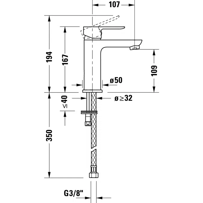 D-Code Single lever basin mixer M FreshStart und MinusFlow Chrome High Gloss - DC1023002