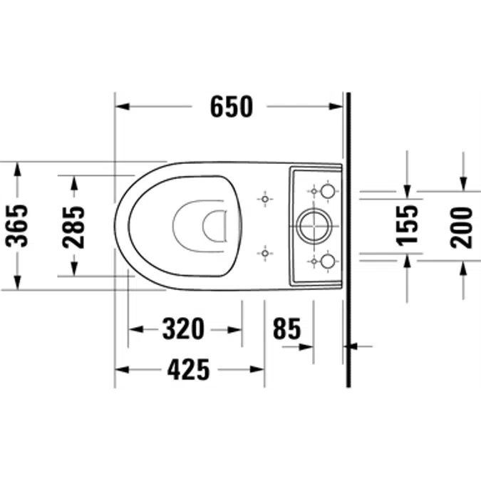 Duravit No.1 Inodoro de pie para tanque bajo Blanco Brillante 650 mm - 218209