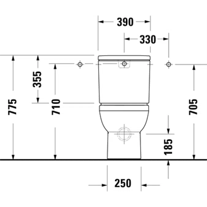 Duravit No.1 Inodoro de pie para tanque bajo Blanco Brillante 650 mm - 218209