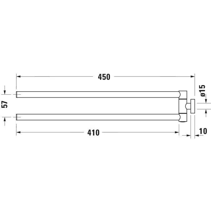 Karree Towel rail 450x68x75 mm - 009958