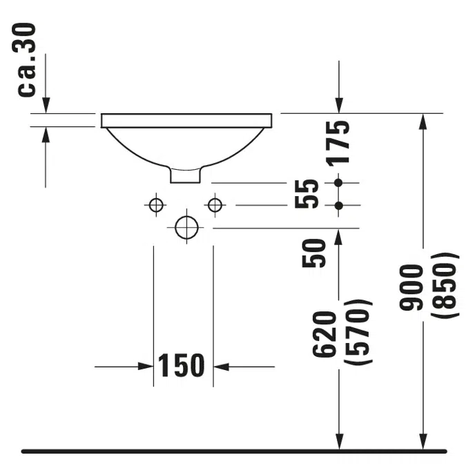 Architec Lavabo empotrado Blanco brillante - 046840