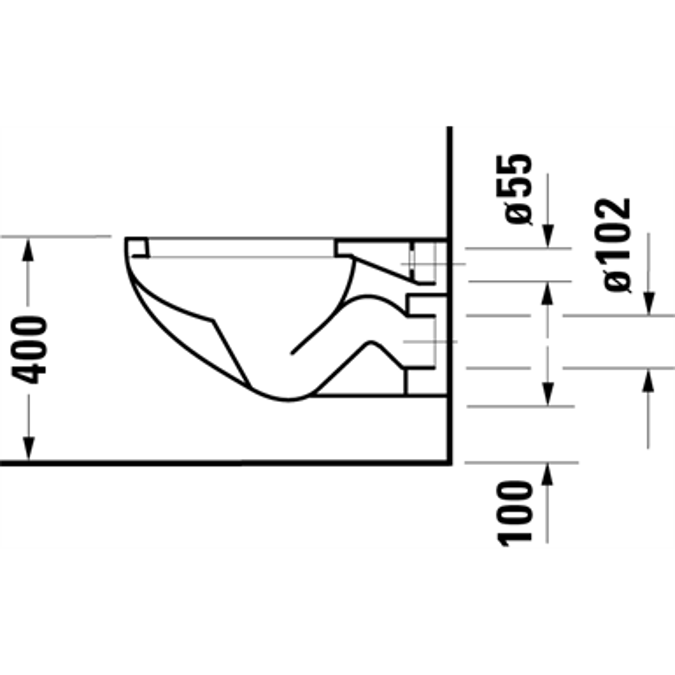 Duraplus wall-mounted toilet 254709