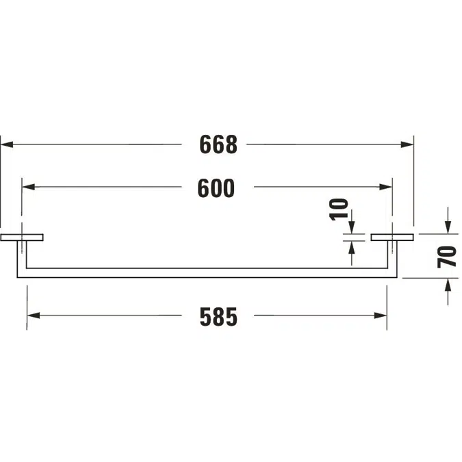 Karree Towel rail 70x668x35 mm - 009959
