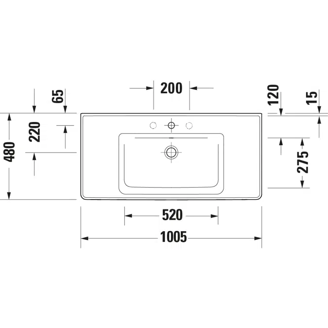 D-Neo Lavabo Blanco Brillante 1005 mm - 236710