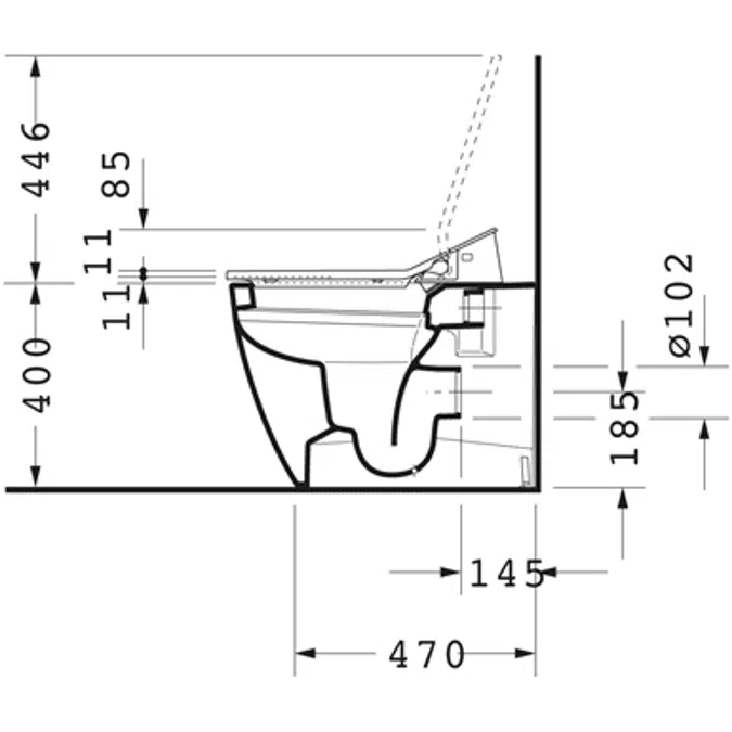 ME by Starck Toilet floorstanding for shower toilet seat White High Gloss 373x600x400 mm - 216959