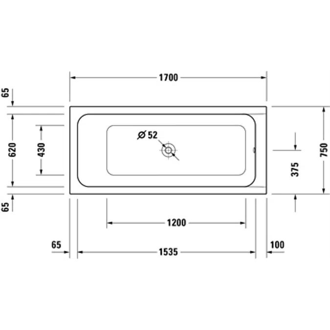 D-Code Rechteck-Badewanne 700106