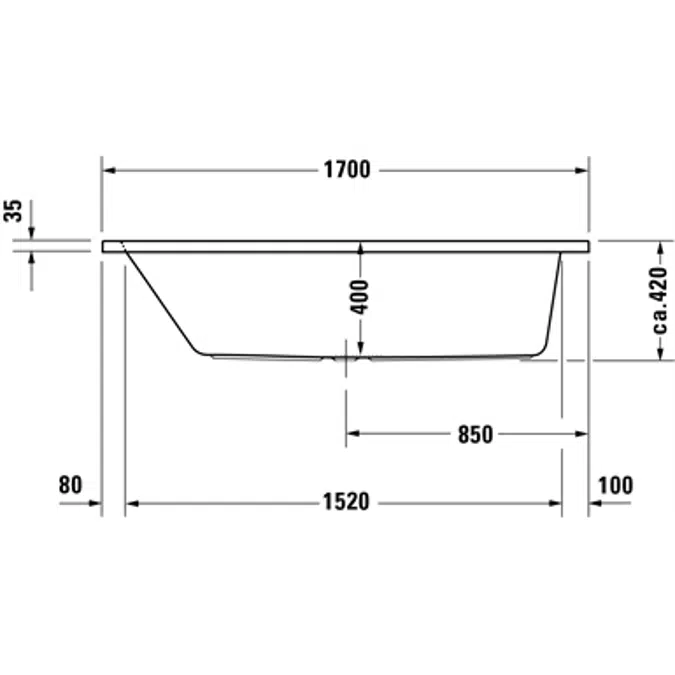 Duravit D-Code Bañera, Rectangular - 700106