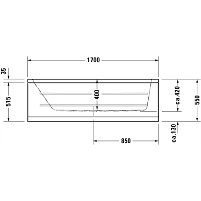 D-Code Rechteck-Badewanne 700106