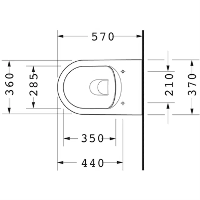 ME by Starck Toilet wall mounted Duravit Rimless 252909