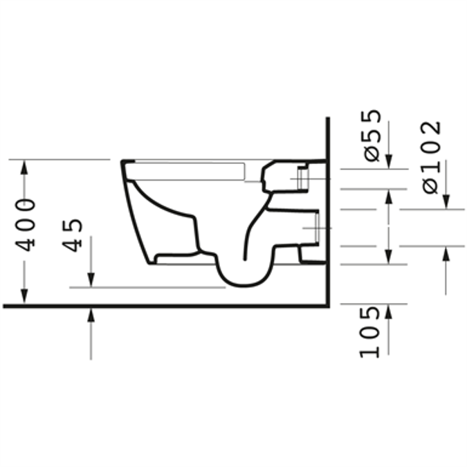 ME by Starck Toilet wall mounted Duravit Rimless 252909