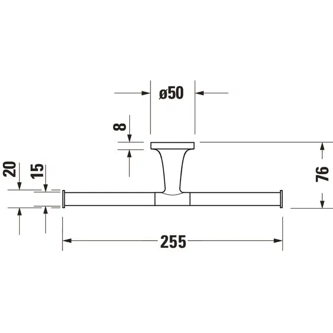 Starck T Toilet paper holder 255x76x50 mm - 009938