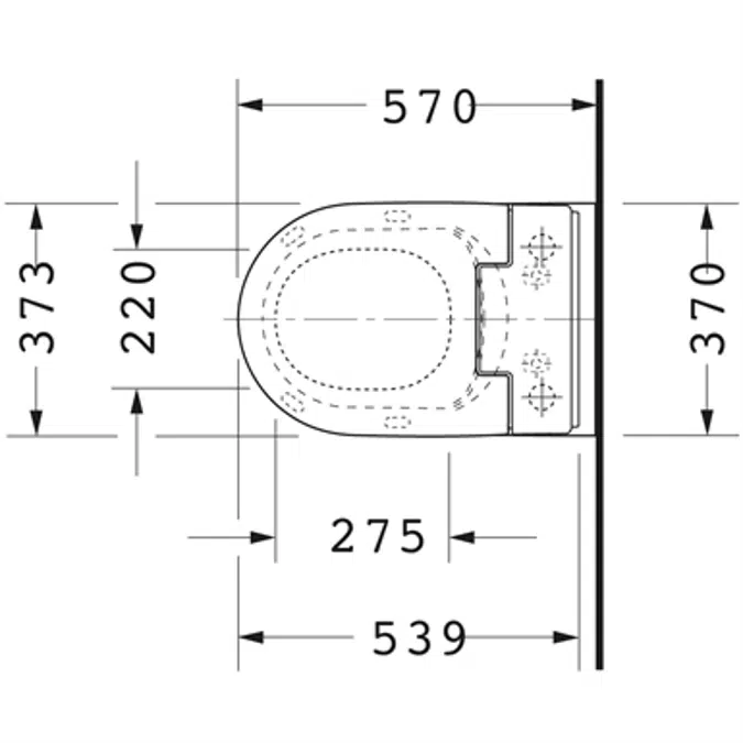 ME by Starck Toilet wall mounted Duravit Rimless 252959