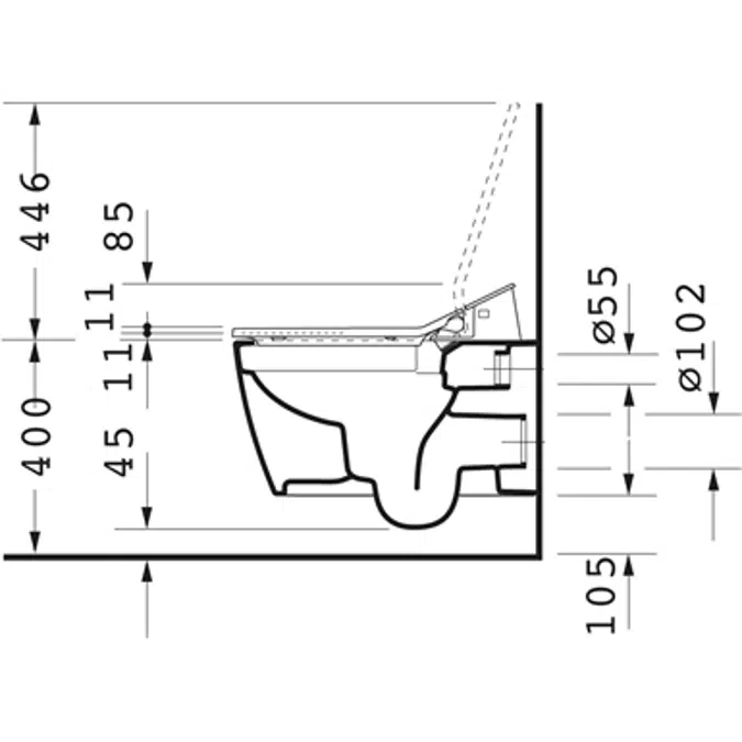 ME by Starck Toilet wall mounted Duravit Rimless 252959