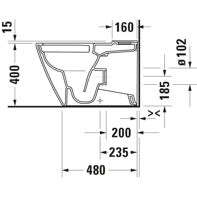 D-Neo Floorstanding toilet for combination White High Gloss 650 mm - 200209