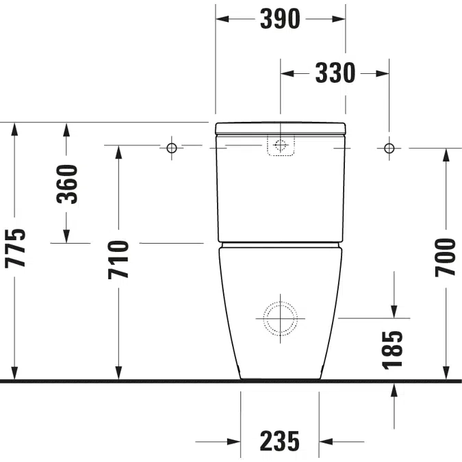 Duravit D-Neo Inodoro DE pie para tanque bajo - 200209