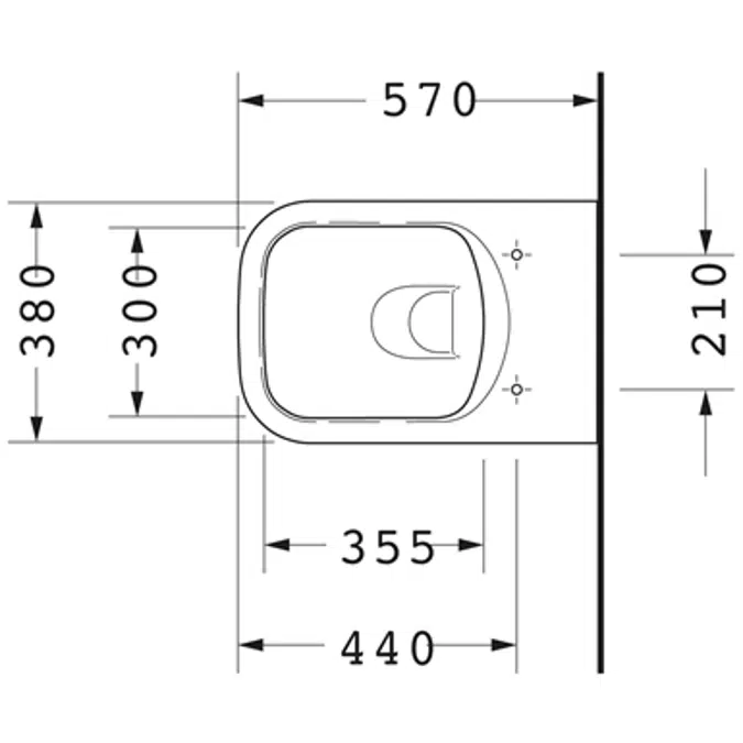 BIM object Toilets P3 Comforts Toilet wall mounted Duravit Rimless